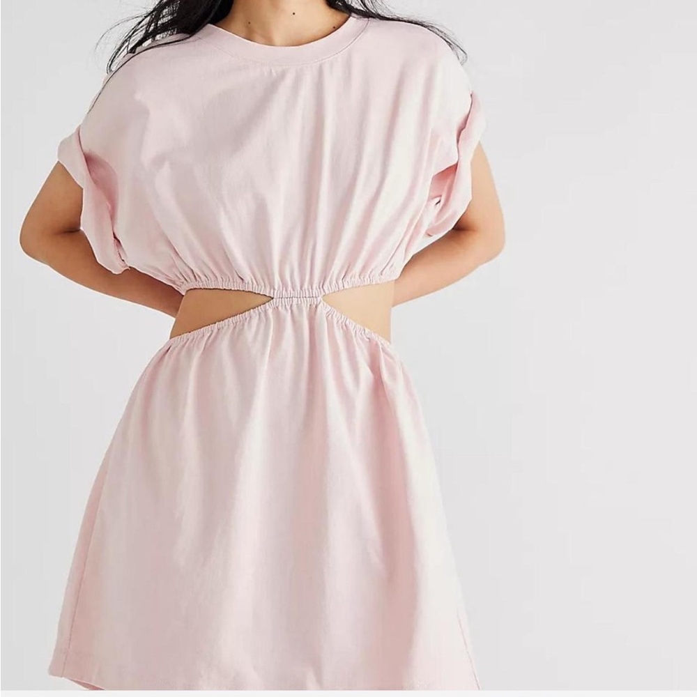 Free people baby pink cut out dress